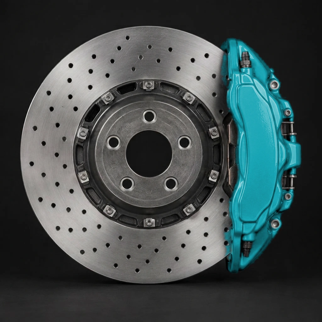 Gloss Drip Aqua performance brake caliper with that drip stencil