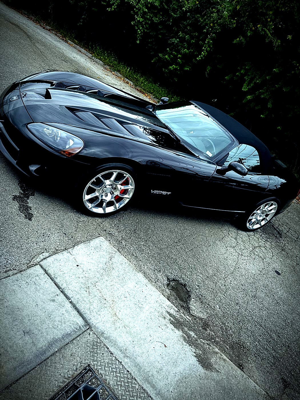 Black Dodge Viper with a glossy finish